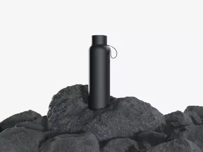 Tumbler Bottle Black Stainless Steel Low-poly 3D model