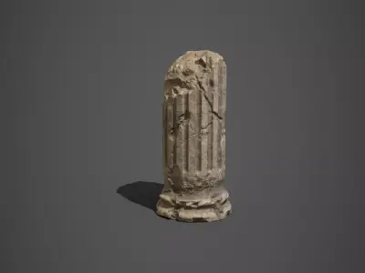 Damaged Pillar Low-poly 3D model