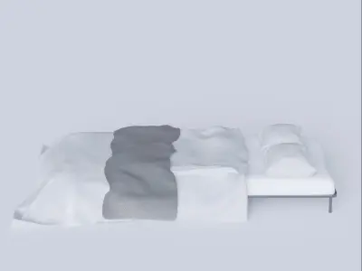 Square Double bed 120x200 cm Free 3D model