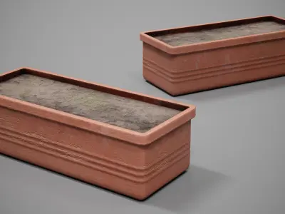 Plant Pots Low-poly 3D model