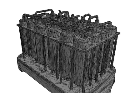 Modular Industrial Electronic Component Low-poly 3D model