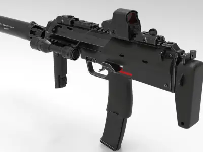 Mp7 Submachine gun Fps - Tps  Low-poly 3D model