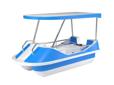 Pedal boat -blue Low-poly 3D model