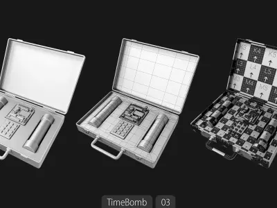 Explosive Collection-60 Base Meshes-Time bomb-Land Mine-Dynamite 3D model