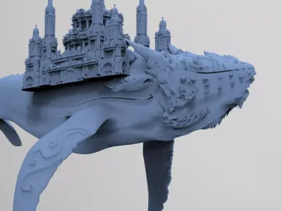 Dinosaur Whale Ancient city 2  3D model