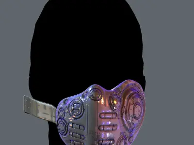 Gas mask helmet 3d model scifi Low-poly  Low-poly 3D model 577
