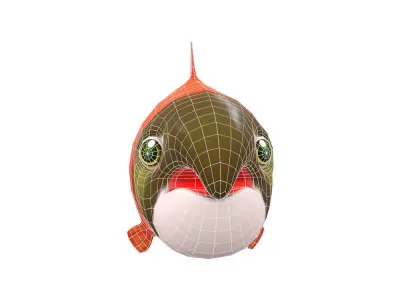 Chinook King Salmon fish Animated  Low-poly 3D model