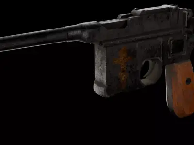 Steampunk Holy Mauser C96  Modular Weapon  Low-poly 3D model