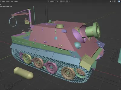 SturmTiger German self-propelled artillery of WW2 Free 3D model