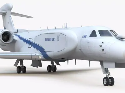 CAEW G550 White in Takeoff Position 3D model