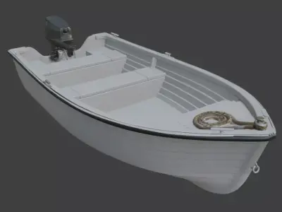 Small Motorboat 3D Model 3D model