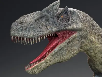 Dinosaur Allosaurus Real Dinosaur 74 Animations Low-poly 3D model