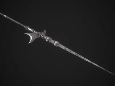 Medieval Halberd Melee Weapon Low-poly 3D model
