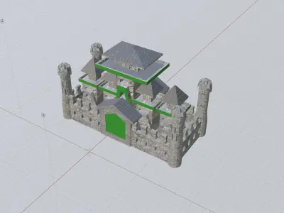 Medieval Castle Lowpoly Low-poly 3D model