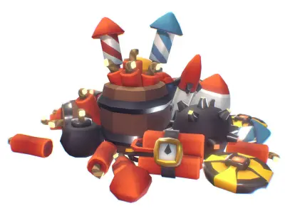 Explosives Set - Proto Series Low-poly 3D model