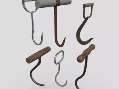 Meat Hook Pack Low-poly 3D model