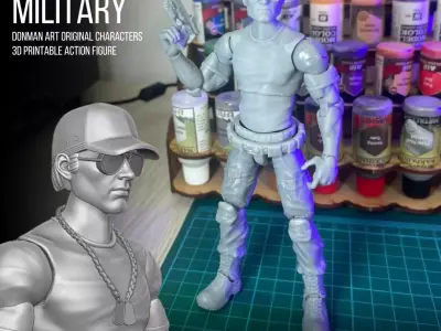 Standard Military Donman art Original 3D full action figure 3D print model