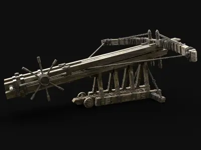 BALLISTA WAR MACHINE MEDIEVAL SIEGE ENGINE WAR BATTLE WEAPON Low-poly 3D model