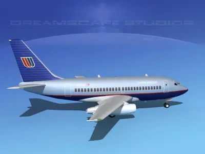 Boeing 737-100 United 2 3D model