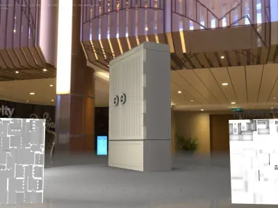 Electrical Distribution Cabinet 155 Low-poly 3D model