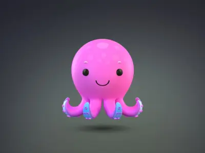 Cartoon Octopus 3D model get