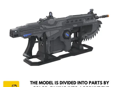 Gears of War Weapons Set - 3 Printable models - STL - Commercial 3D Model Collection