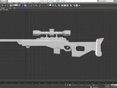 Sniper Rifle AWP Model Low-poly 3D model