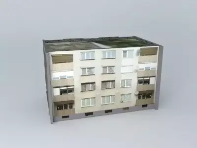 Western housing 74 társasháza- Bytovka č.74 Free 3D model