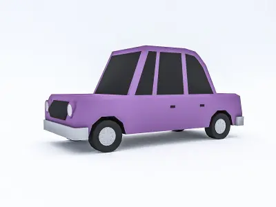 Cartoon vehicle Set Low-poly 3D model