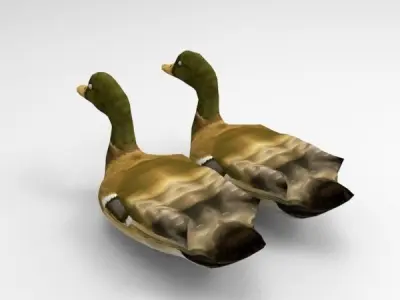 Swimming Ducks Low-poly 3D model