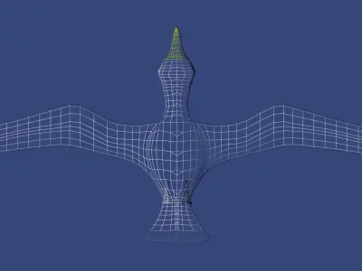 Low Poly Seagull group of birds flying in sky Low-poly 3D model