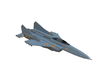 SciFi Fighter Jet 3D Model Low-poly 3D model
