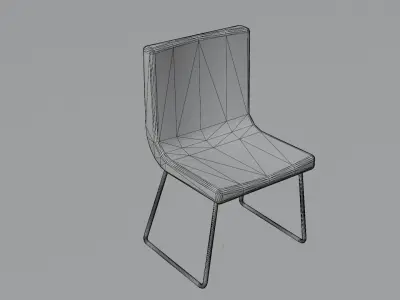 Chair with seat and legs Low-poly 3D model
