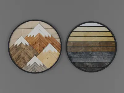 Geometric Wood Art wood wall art scandinavian Free 3D model