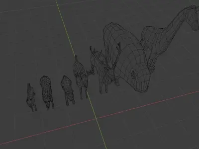 LowPoly animals evolution of Free low-poly 3D model