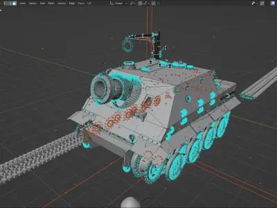 SturmTiger German self-propelled artillery of WW2 Free 3D model