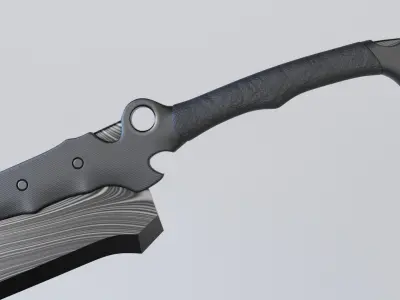 Damascus Zombie Cleaver Low-poly 3D model