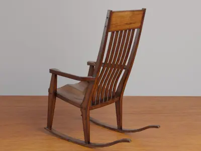 Rocking Chair Low-poly 3D model get