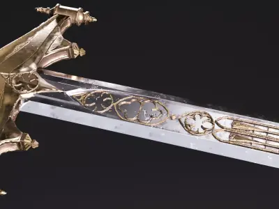 Cathedral Great sword Low-poly 3D model