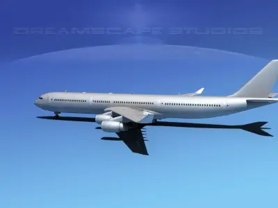 Airbus A340-600 Bare Metal 3D model