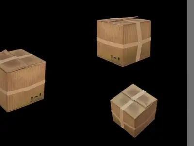 BoxLowPoly cardboard box Free low-poly 3D model