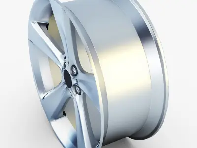 Style 128 wheel silver Mid Poly Low-poly 3D model