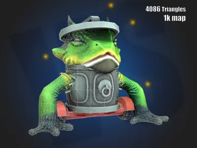 Toad warrior Free low-poly 3D model