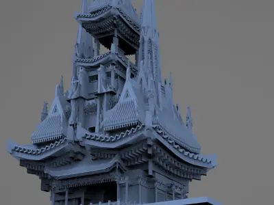 General Warlord Temple grand Tower 5 3D model