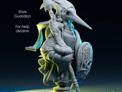 Stork Guardian For help Ukraine stl files for 3D Printing 138mm 3D print model