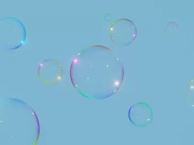 Bubbles - made in Blender Low-poly 3D model