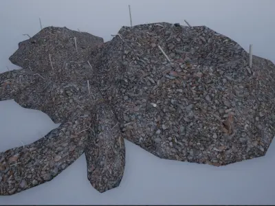 Stone Rubble Piles Low-poly 3D model