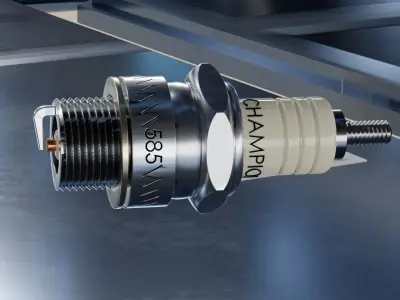 Spark Plug-Realistic Automotive Engine Component 3D Model 3D model