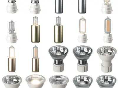 Bulb Set Led Halogen G9 3D model
