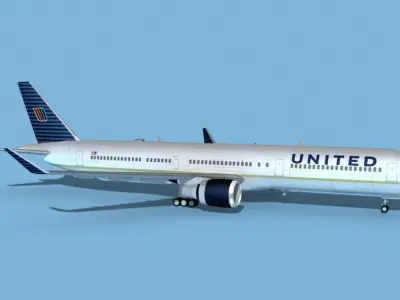 Boeing 767-400 United Airlines 3 3D model